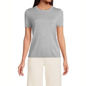 Land's End Short Sleeve 100% Cashmere Sweater